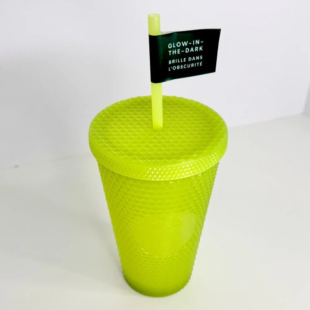 NWT Starbucks Halloween Glow in the‎ Dark Lemongrass Bling Grande Cold Cup 2022